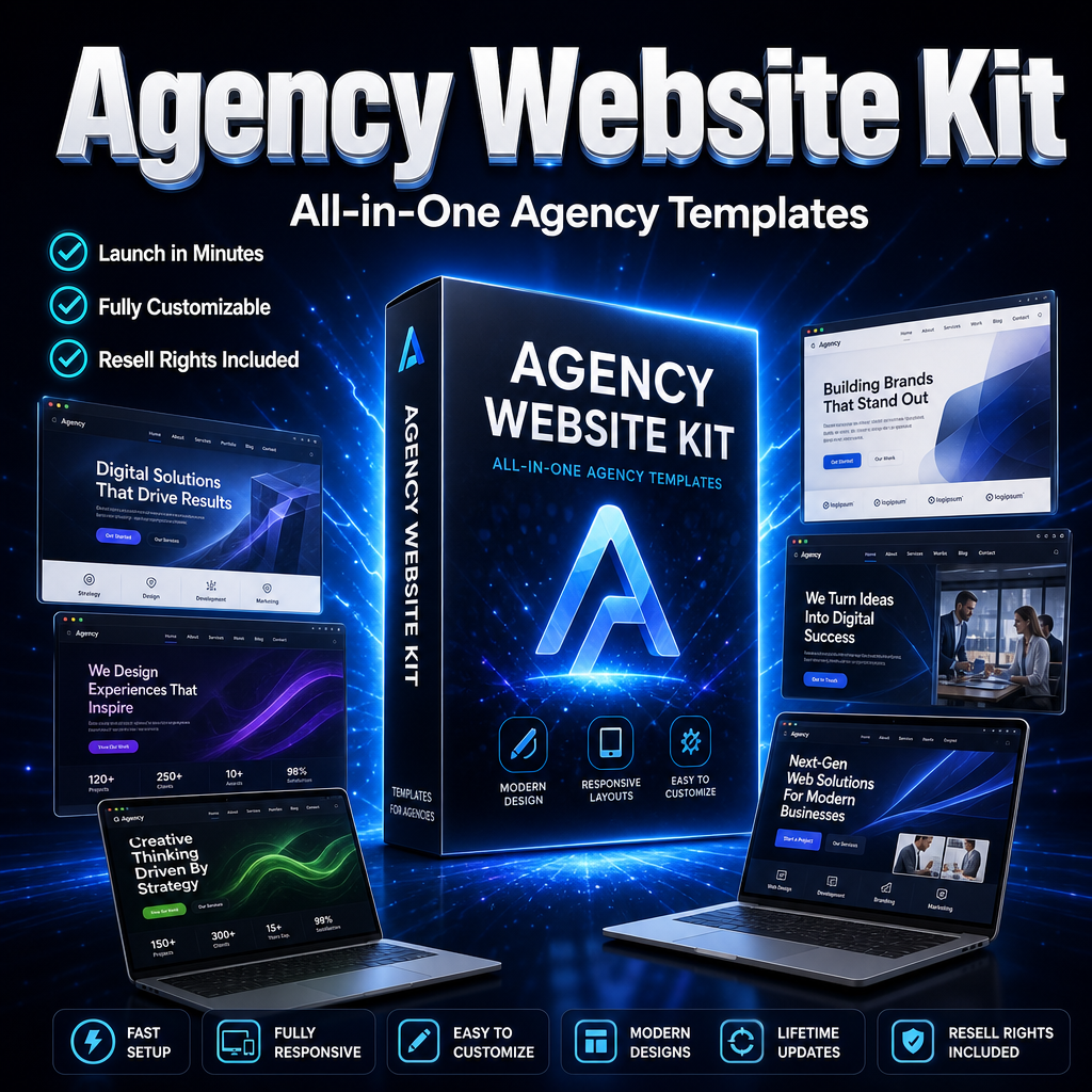 Agency Ready-Made Website All-in-One Agency Kit & Website Templates With Resell Rights